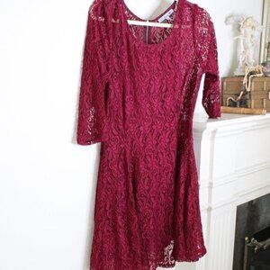 Fishbowl dress Burgandy Lace Dress large